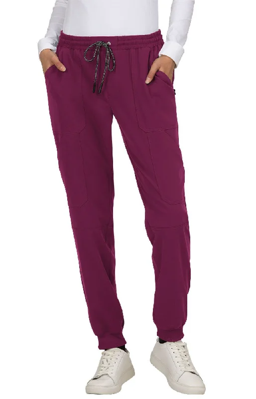 Good Vibe Jogger Pant by KOI XXS-5XL / Wine Casual Wide Pants