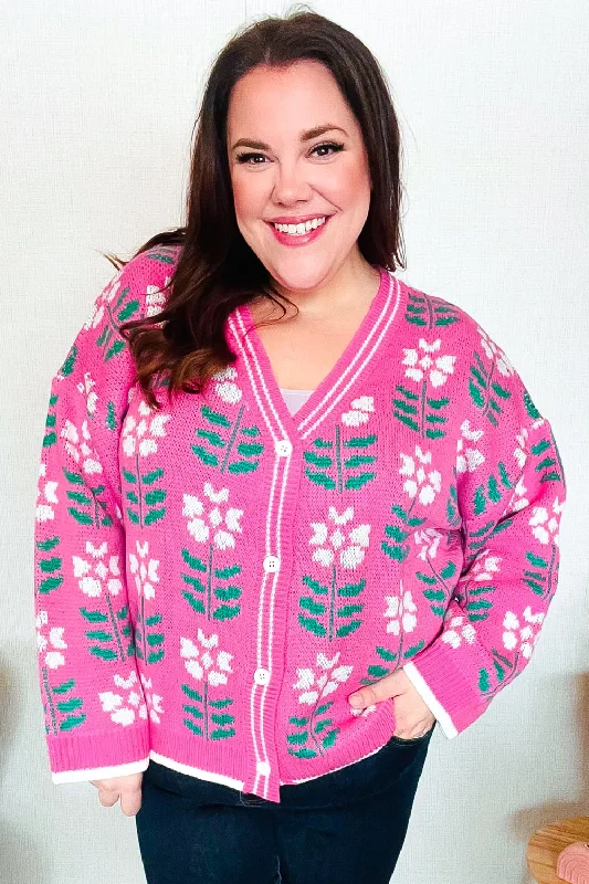 All For Love Fuchsia Flower Print Button Down Knit Cardigan Beaded Cardigan Sequined Faux Fur All For Love Fuchsia Flower Print Button Down Knit Cardigan Beaded Cardigan Sequined Faux Fur