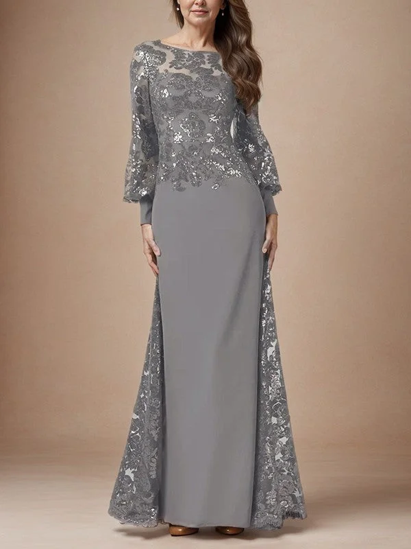 Tight V-back sequin captain sleeve chiffon and ground length style Mother of the Bride Dresses Tight V-back sequin captain sleeve chiffon and ground length style Mother of the Bride Dresses