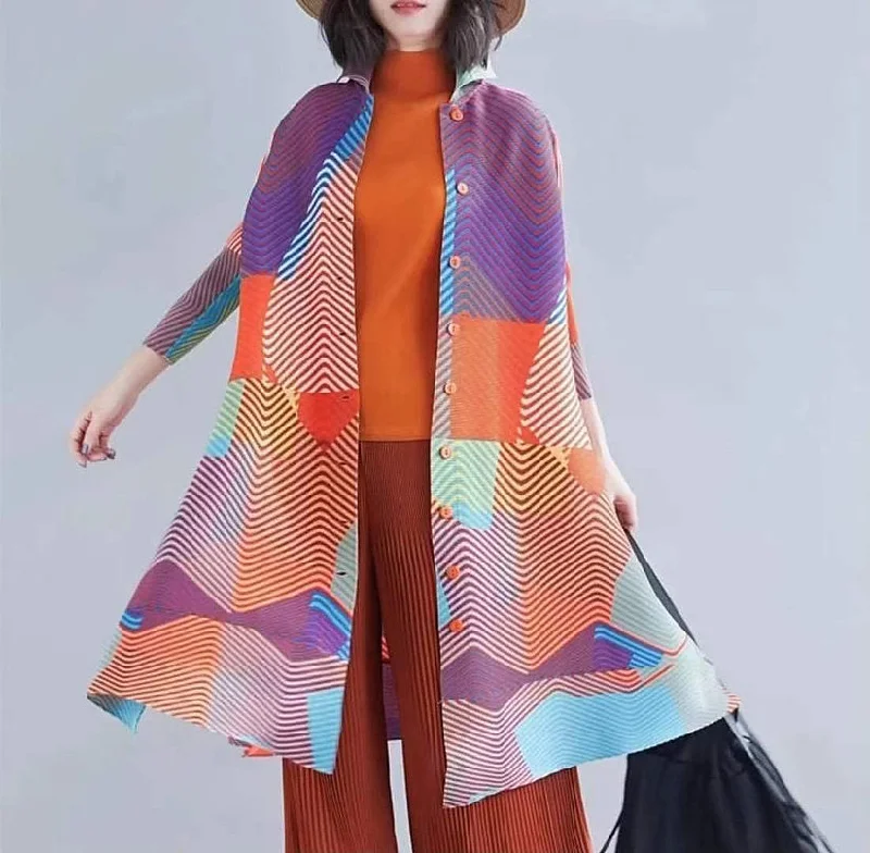 Vanite Couture - Jacket Dress Multi Stand-Up Collar Roll-Neck Collar Turtle Neck