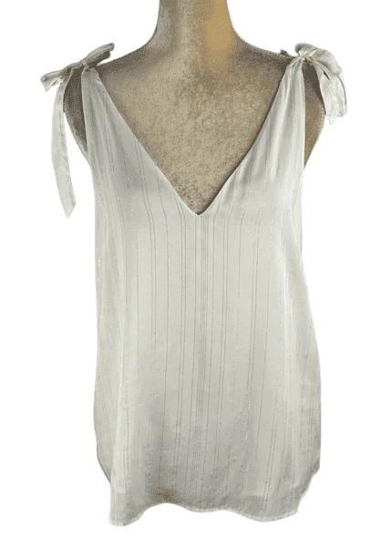 Express women's off white/gold tank top size S cherry red tank