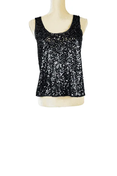 Express women's black sequin tank top size M chic tank top