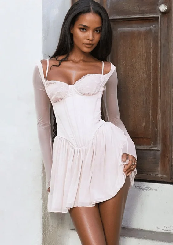 Long Sleeve Mesh Dress