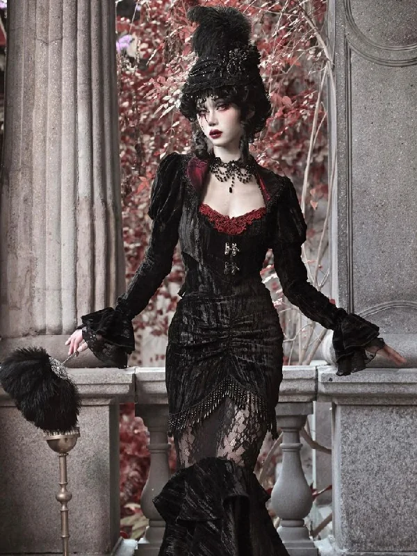 Gothic/Victorian-inspired Velvet Cardigan Top Wool Fabric Cashmere Fabric Tweed Fabric Gothic/Victorian-inspired Velvet Cardigan Top Wool Fabric Cashmere Fabric Tweed Fabric