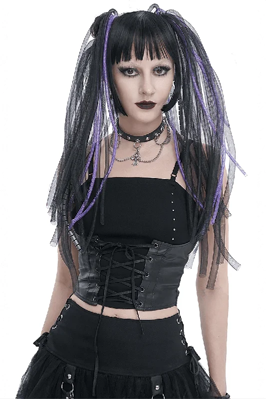 Punk Strappy Splice Camis for Women / Black Gothic Spaghetti Strap Tank Top with Lace-up soft tank top Punk Strappy Splice Camis for Women / Black Gothic Spaghetti Strap Tank Top with Lace-up soft tank top