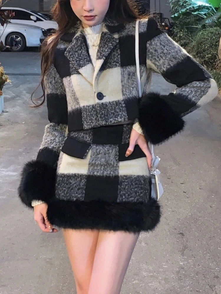 Yipinpay Knitted Suit Woman Korean 2 Piece Dress Set 2024 Winter Vintage Fashion Tops Cardigan + Slim Bodycon Y2k Mini Skirt Chic Houndstooth Herringbone Solid Yipinpay Knitted Suit Woman Korean 2 Piece Dress Set 2024 Winter Vintage Fashion Tops Cardigan + Slim Bodycon Y2k Mini Skirt Chic Houndstooth Herringbone Solid