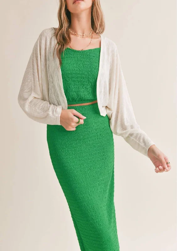 Sadie And Sage Unity Cropped Open Knit Cardigan - Ivory Zippered Front Buttoned Front Snap Front Sadie And Sage Unity Cropped Open Knit Cardigan - Ivory Zippered Front Buttoned Front Snap Front