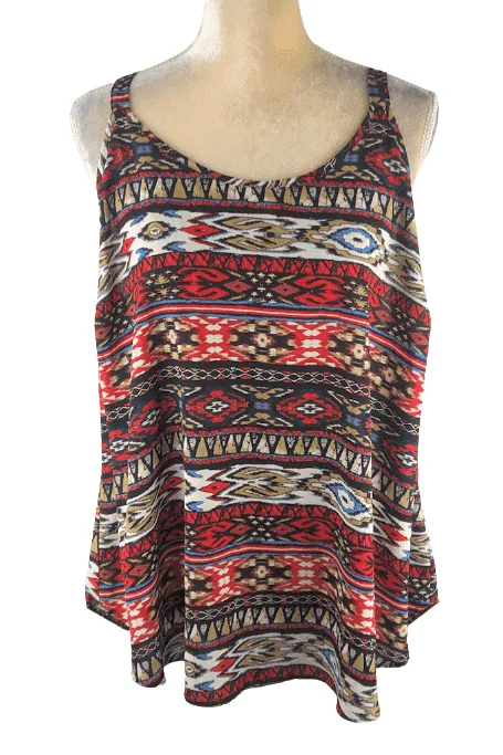 By & by women's multi color, tank top size 1X playful tank top