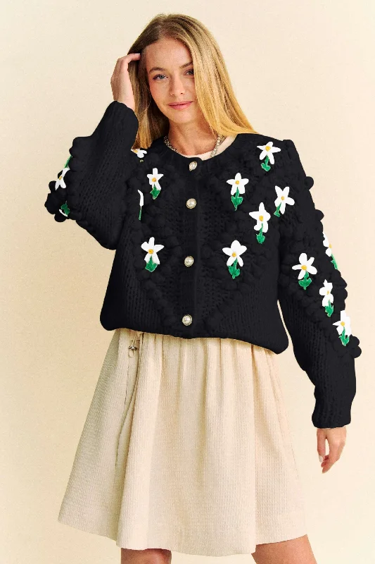 Davi & Dani Floral Pattern Button Down Cardigan Zippered Front Buttoned Front Snap Front Davi & Dani Floral Pattern Button Down Cardigan Zippered Front Buttoned Front Snap Front