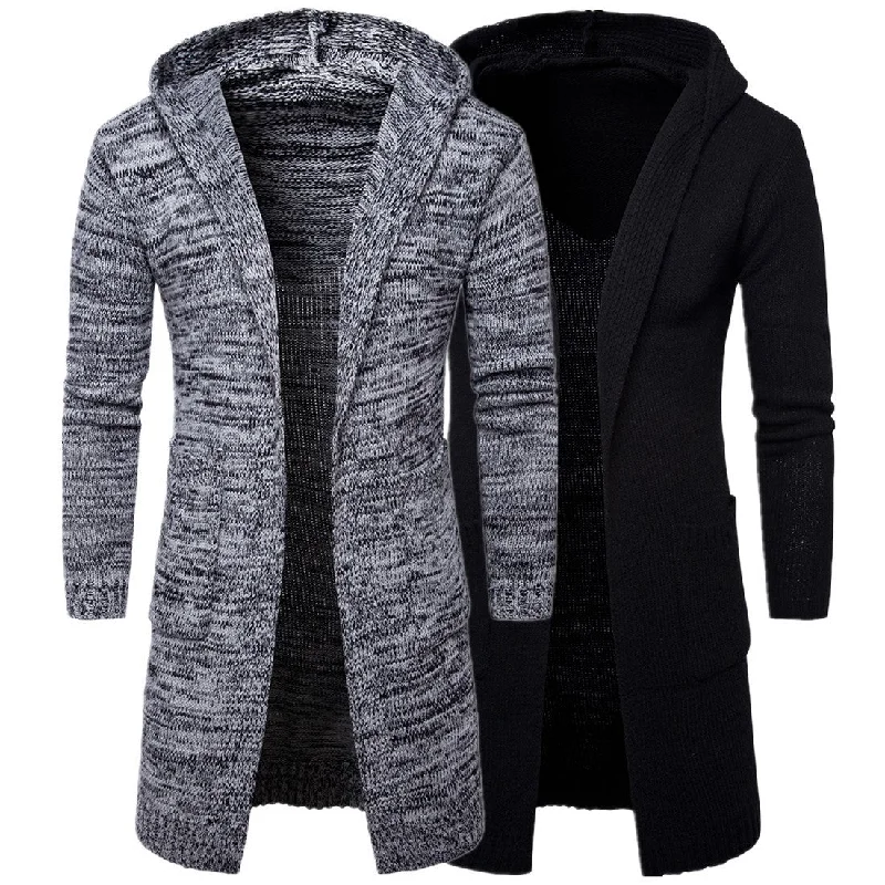 Fall Knitting Cardigan Coats for Men Mesh Blend Leather Blend Suede Blend