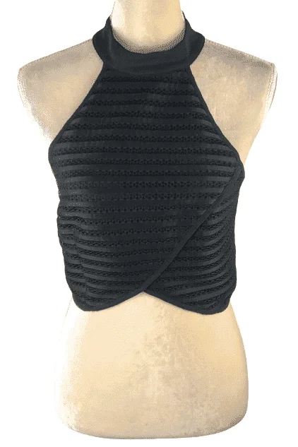 Women's black, crop tank top size M cute tank top