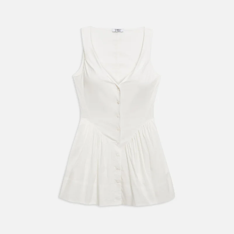 Frankies Bikinis Charlotte Poplin Dress - White Lace trim bikini, Feminine, Chic, Sexy Frankies Bikinis Charlotte Poplin Dress - White Lace trim bikini, Feminine, Chic, Sexy