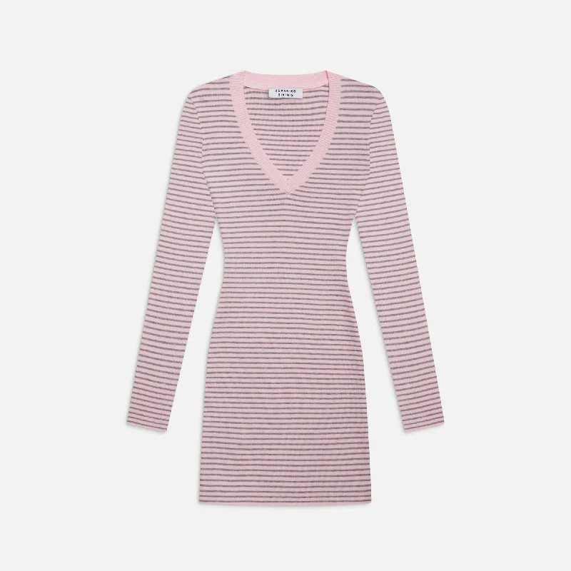 Frankies Bikinis Sweetheart Ribbed Knit Dress - Rosewater Stripe Lace bikini, Feminine, Sexy, Comfortable Frankies Bikinis Sweetheart Ribbed Knit Dress - Rosewater Stripe Lace bikini, Feminine, Sexy, Comfortable
