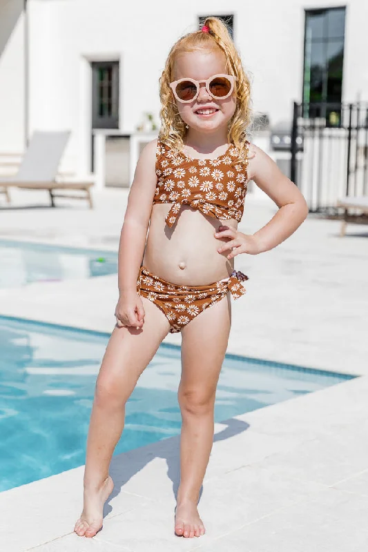 Kid's Day In The Sun Brown Daisy Knotted Bikini Bottoms FINAL SALE Fringed bikini set, Fun, Sexy, Trendy Kid's Day In The Sun Brown Daisy Knotted Bikini Bottoms FINAL SALE Fringed bikini set, Fun, Sexy, Trendy