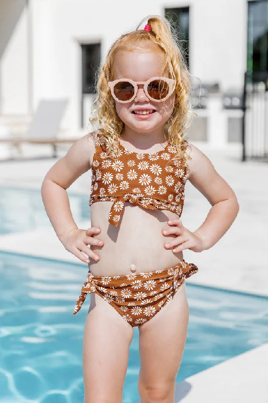 Kid's Day In The Sun Brown Daisy Knotted Bikini Top FINAL SALE Fringed bikini top, Fun, Trendy, Sexy Kid's Day In The Sun Brown Daisy Knotted Bikini Top FINAL SALE Fringed bikini top, Fun, Trendy, Sexy