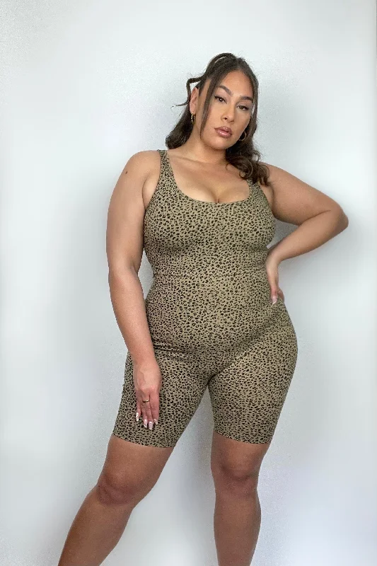 Api Playsuit in Classic Leopard Print Crossover jumpsuit, Elegant, Chic, Comfortable Api Playsuit in Classic Leopard Print Crossover jumpsuit, Elegant, Chic, Comfortable