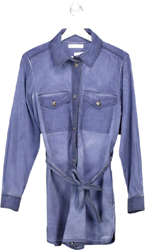 CHLOE Blue Chambray Denim Belted Playsuit Fr38 UK 10 Modern jumpsuit, Sleek, Trendy, Professional CHLOE Blue Chambray Denim Belted Playsuit Fr38 UK 10 Modern jumpsuit, Sleek, Trendy, Professional