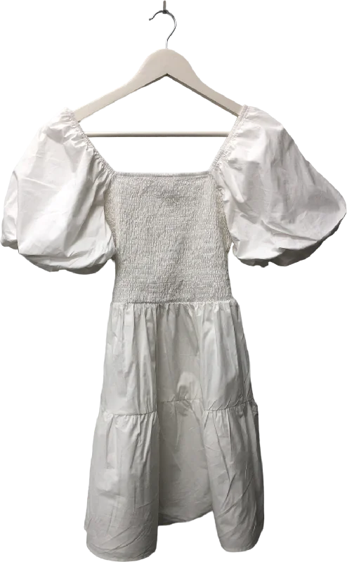 In The Style Poplin Milkmaid Balloon Sleeve Playsuit With Lace Neck Detail In White UK 12 Ruffle sleeve jumpsuit, Feminine, Elegant, Stylish In The Style Poplin Milkmaid Balloon Sleeve Playsuit With Lace Neck Detail In White UK 12 Ruffle sleeve jumpsuit, Feminine, Elegant, Stylish