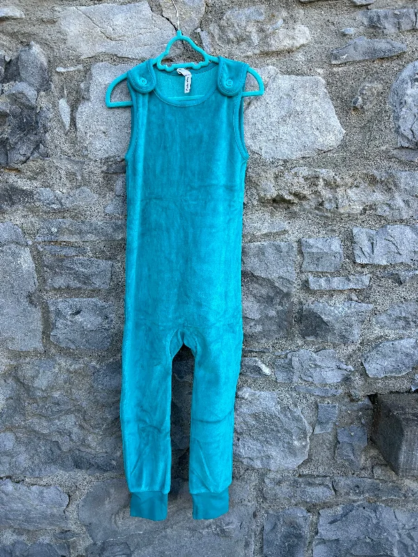 Turquoise velour playsuit 5-6y (110-116cm) Chic jumpsuit, Minimal design, Sleek, Trendy Turquoise velour playsuit 5-6y (110-116cm) Chic jumpsuit, Minimal design, Sleek, Trendy