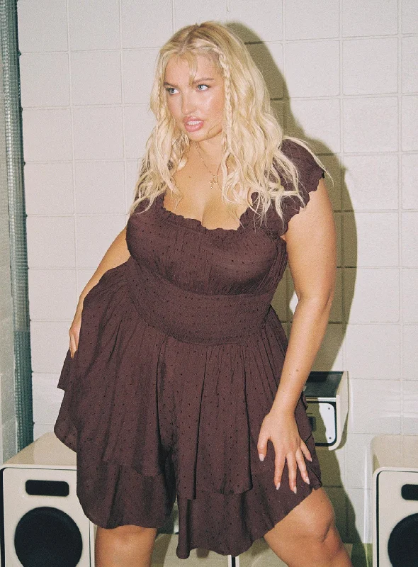 The Love Galore Playsuit Brown Curve Velvet jumpsuit, Luxe fabric, Nightwear, Glamorous The Love Galore Playsuit Brown Curve Velvet jumpsuit, Luxe fabric, Nightwear, Glamorous