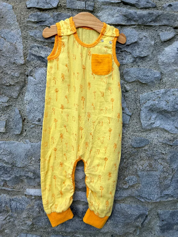 Yellow palm trees playsuit 12-18m (80-86cm) Satin halter jumpsuit, Glamorous, Fashionable, Nightwear Yellow palm trees playsuit 12-18m (80-86cm) Satin halter jumpsuit, Glamorous, Fashionable, Nightwear