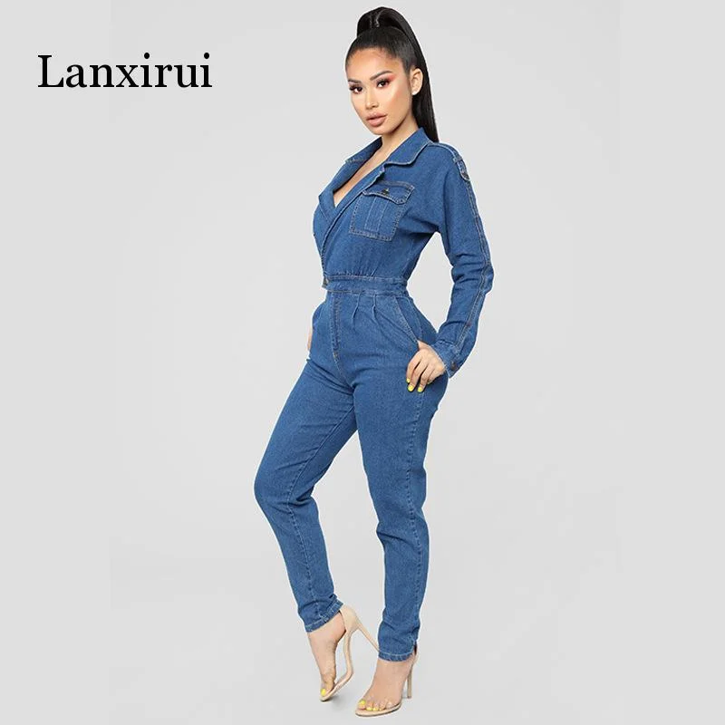 Female Casual Plus Size Denim Overall Playsuit With Pocket One-shoulder jumpsuit, Sexy, Chic, Trendy Female Casual Plus Size Denim Overall Playsuit With Pocket One-shoulder jumpsuit, Sexy, Chic, Trendy
