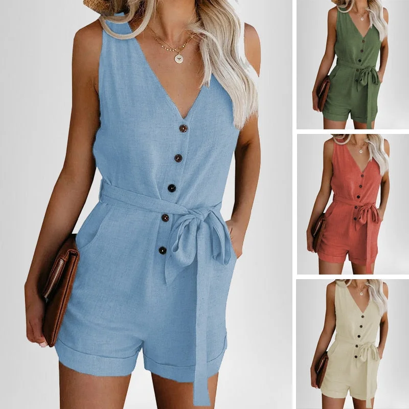 Off Shoulder Belted Tunic Sleeveless Playsuit Jumpsuit with pockets, Casual, Comfortable, Trendy Off Shoulder Belted Tunic Sleeveless Playsuit Jumpsuit with pockets, Casual, Comfortable, Trendy