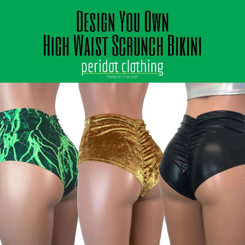 DESIGN YOUR OWN Scrunch Bikini - Choose Low-Rise, Mid-Rise, or High-Waist Soft cup bikini, Comfortable, Supportive, Trendy DESIGN YOUR OWN Scrunch Bikini - Choose Low-Rise, Mid-Rise, or High-Waist Soft cup bikini, Comfortable, Supportive, Trendy