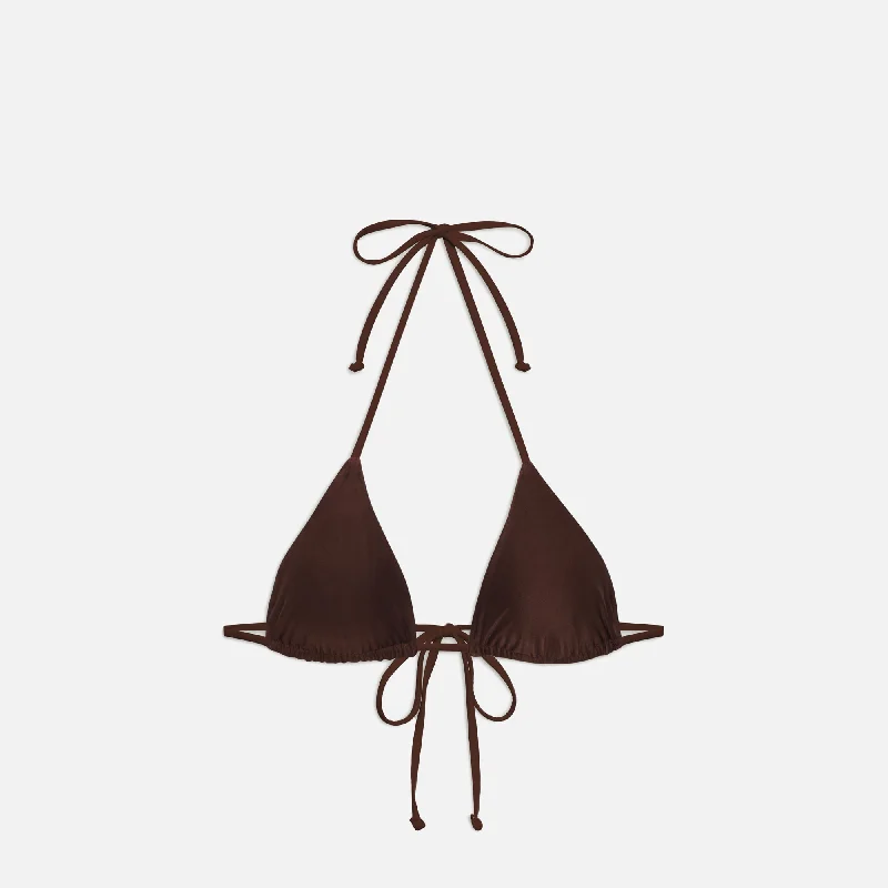 Frankies Bikinis Nick Satin Top - Cinnamon Back-tie bikini, Adjustable, Comfortable, Trendy Frankies Bikinis Nick Satin Top - Cinnamon Back-tie bikini, Adjustable, Comfortable, Trendy