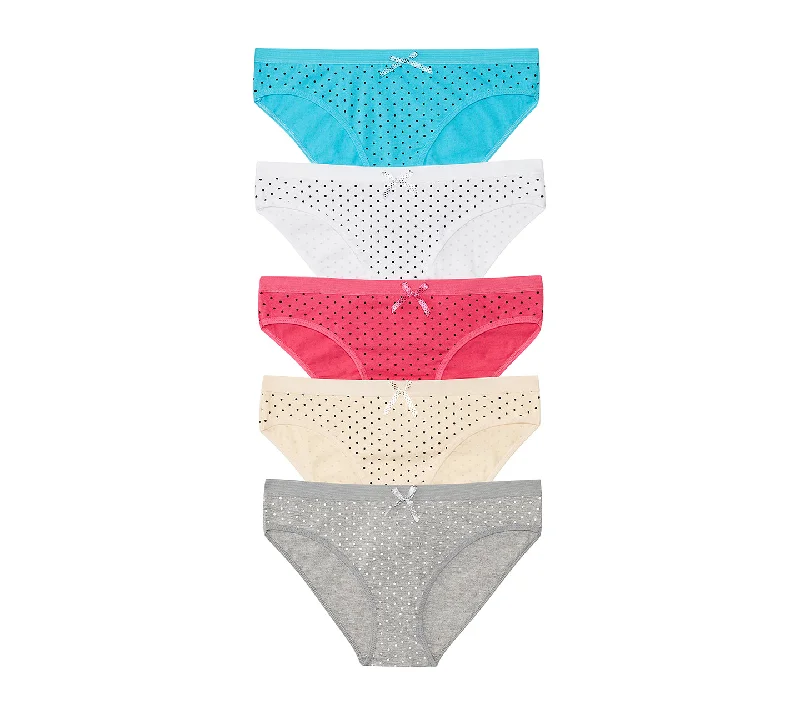 Nabtos Women's Cotton Underwear Bikini Polka Dot Panties (Pack of 5) Crochet one-piece, Boho, Sexy, Comfortable Nabtos Women's Cotton Underwear Bikini Polka Dot Panties (Pack of 5) Crochet one-piece, Boho, Sexy, Comfortable