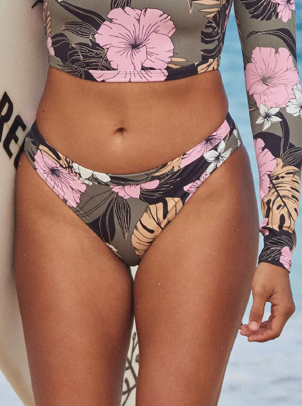 Roxy Pro Hipster Bikini Bottoms - Anthracite Classic Pro Surf Floral two-piece bikini, Feminine, Summer, Trendy Roxy Pro Hipster Bikini Bottoms - Anthracite Classic Pro Surf Floral two-piece bikini, Feminine, Summer, Trendy