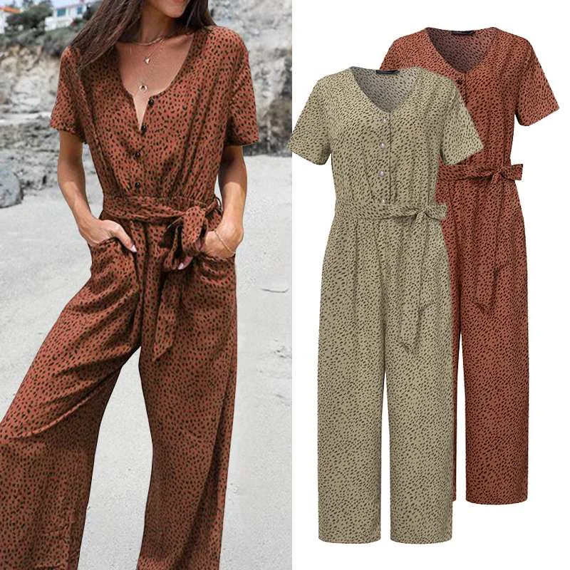 Women V neck Leopard Printed Casual Playsuits Off-shoulder jumpsuit, Elegant, Party attire, Stylish Women V neck Leopard Printed Casual Playsuits Off-shoulder jumpsuit, Elegant, Party attire, Stylish