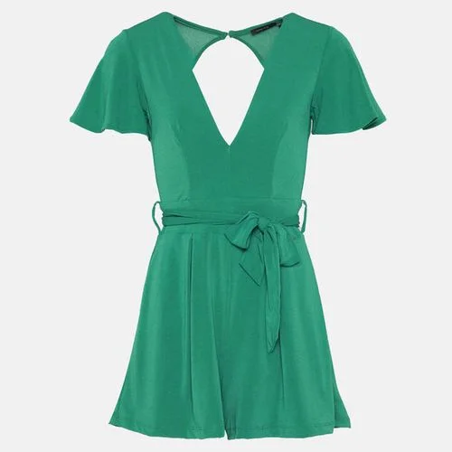 Sissyboy P20737 Ladies Knit Playsuit Green Ruffle sleeve jumpsuit, Feminine, Elegant, Chic Sissyboy P20737 Ladies Knit Playsuit Green Ruffle sleeve jumpsuit, Feminine, Elegant, Chic
