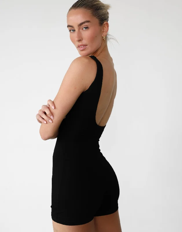 Amazia Playsuit (Black) Button-up jumpsuit, Relaxed, Casual, Street style