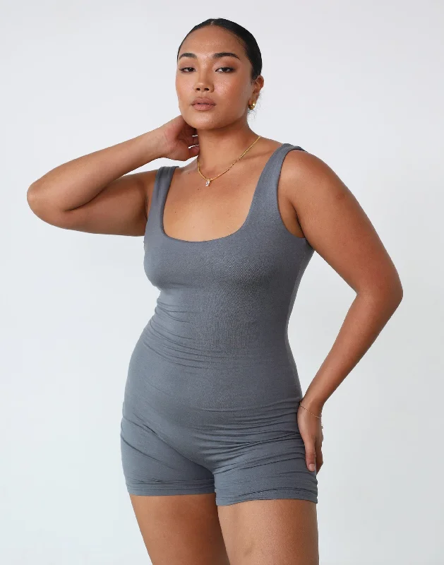 Amazia Playsuit (Charcoal) Wide-leg black jumpsuit, Elegant, Comfortable, Street style