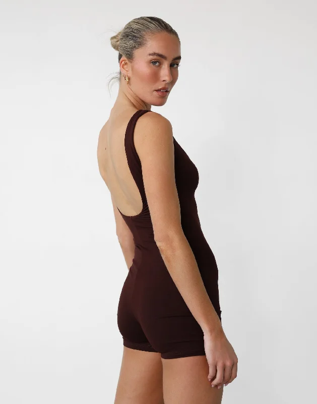 Amazia Playsuit (Cocoa) Jumpsuit with pockets, Practical, Comfortable, Casual