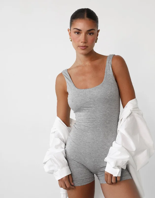 Amazia Playsuit (Grey Marle) Crochet jumpsuit, Boho chic, Unique, Relaxed