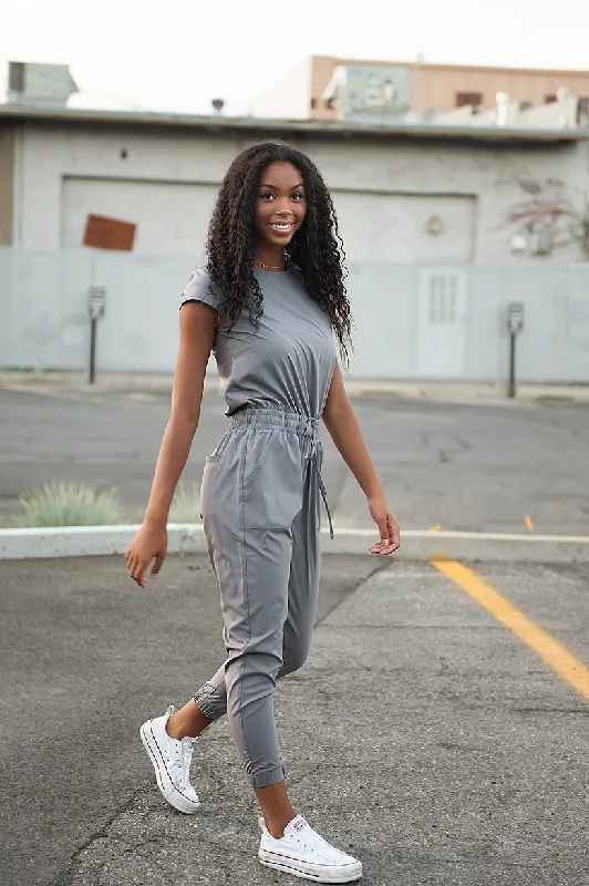 Plain Grey Jumpsuit Colorful jumpsuit, Bold design, Summer fashion, Relaxed